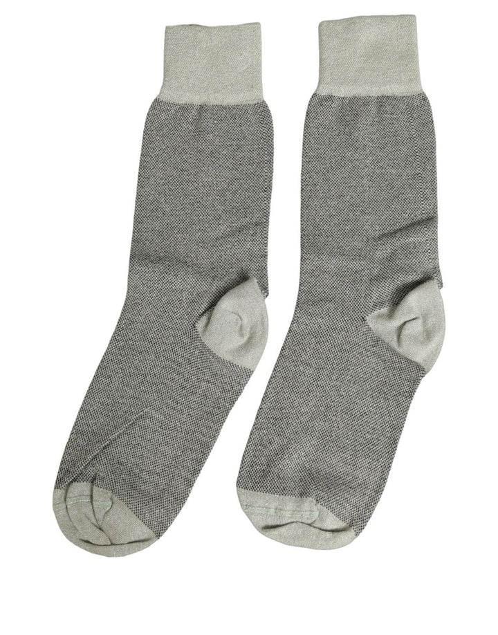 Dolce &amp; Gabbana Charcoal Grey Logo Mid Calf Women Accessory Socks
