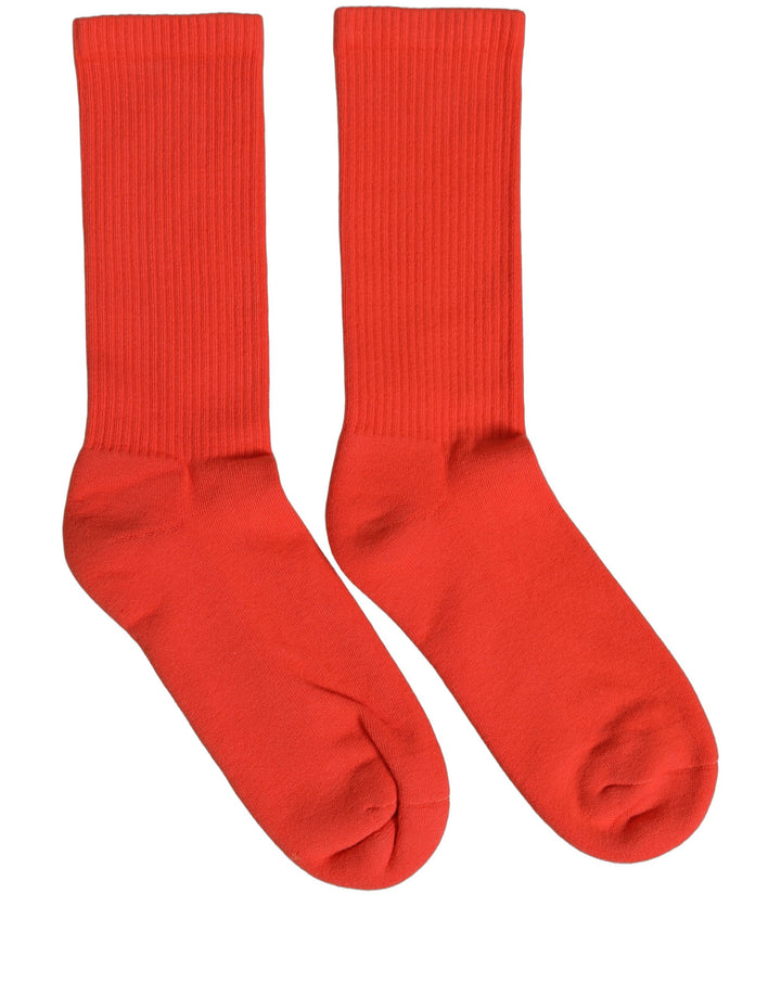 Dolce &amp; Gabbana Red Cotton Ribbed Mid Calf Women Accessory Socks
