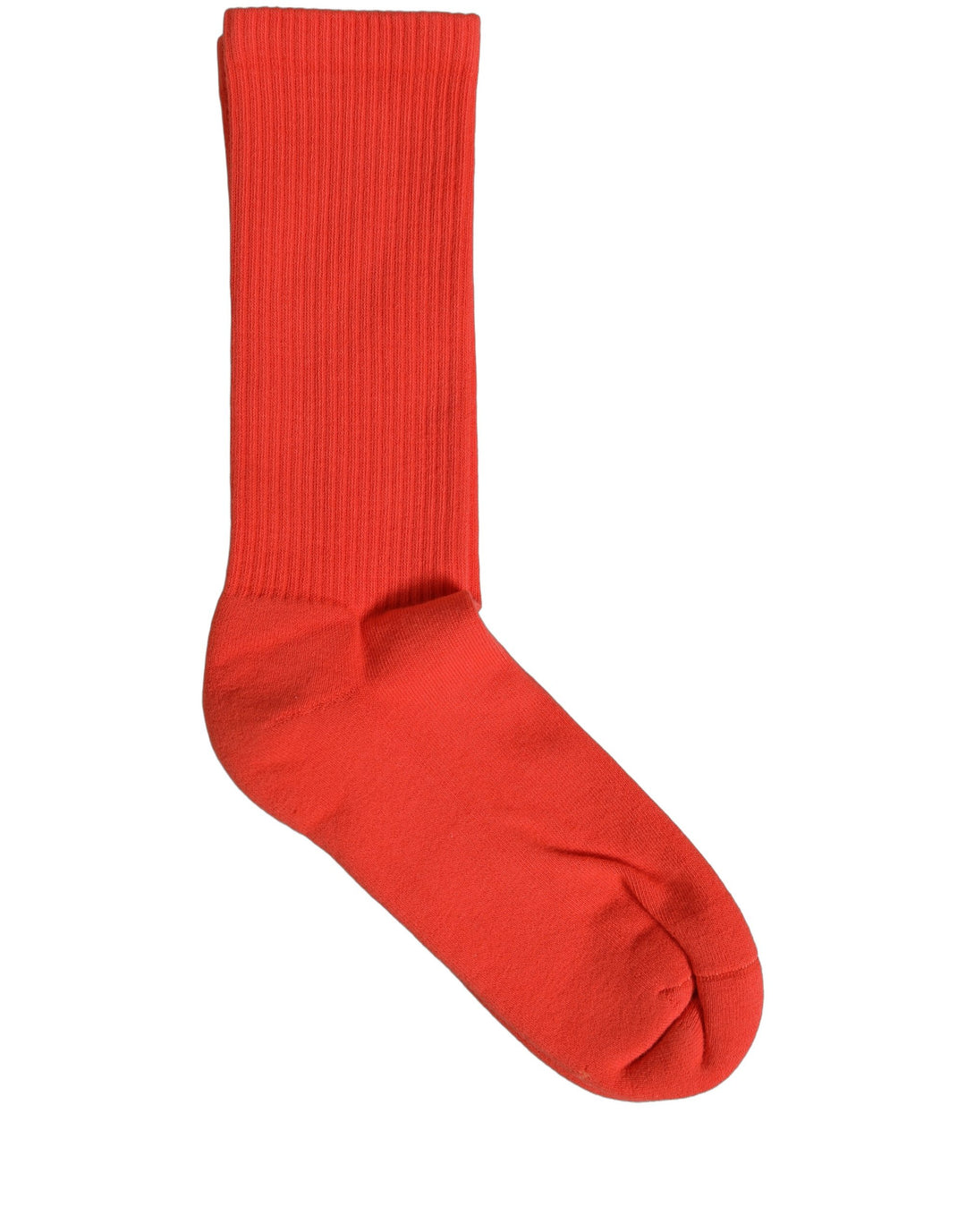 Dolce &amp; Gabbana Red Cotton Ribbed Mid Calf Women Accessory Socks