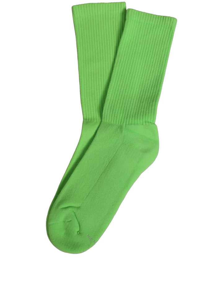 Dolce &amp; Gabbana Green Cotton Ribbed Mid Calf Women Accessory Socks