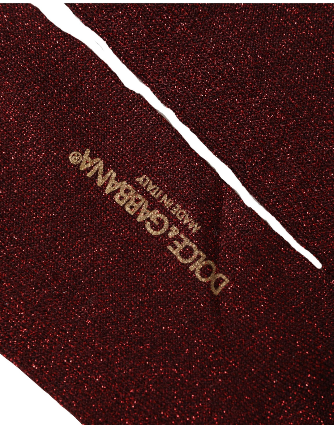 Dolce &amp; Gabbana Maroon Viscose DG Logo Mid Calf Accessory Socks