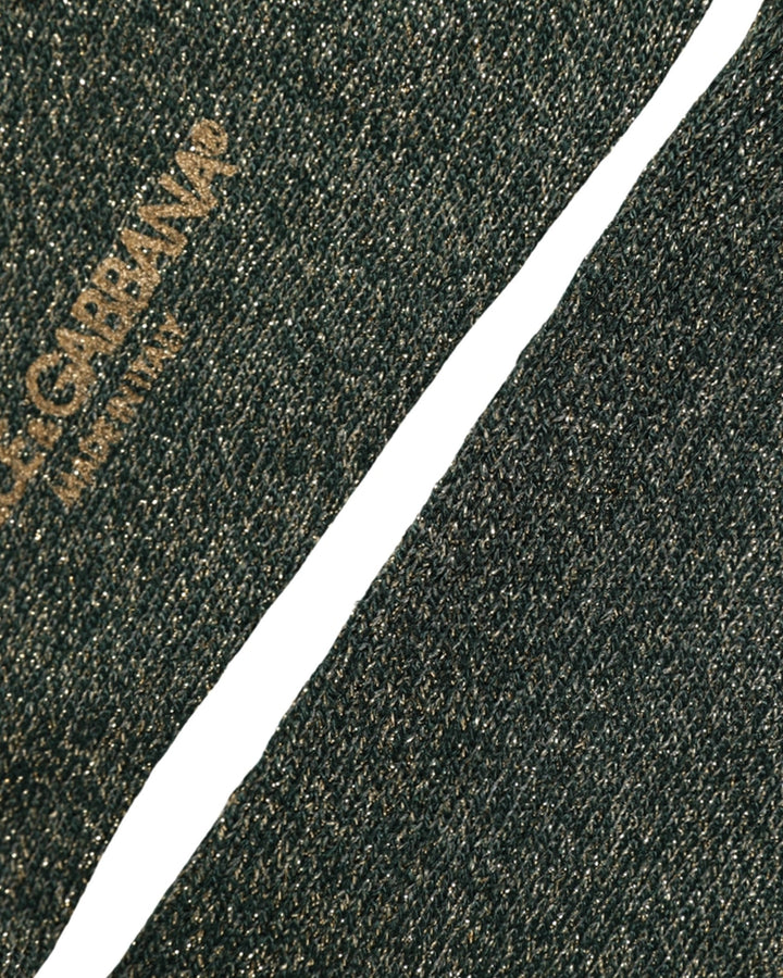 Dolce &amp; Gabbana Dark Green Viscose Logo Mid Calf Accessory Socks