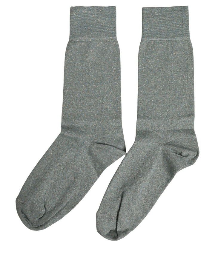 Dolce &amp; Gabbana Gray Viscose Logo Mid Calf Accessory Socks