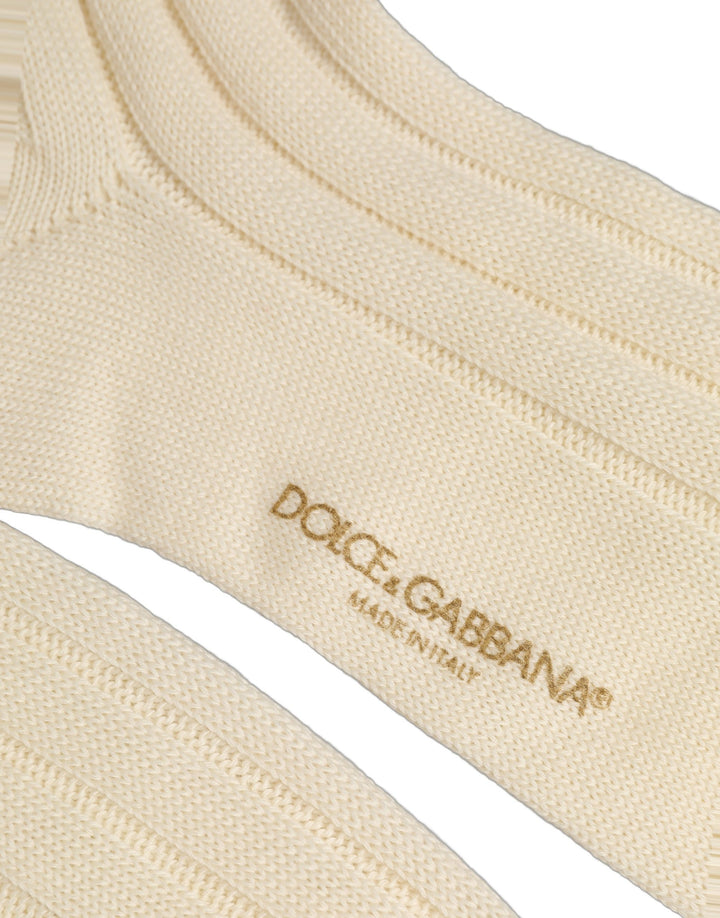 Dolce &amp; Gabbana Beige Wool Stretch Knee High Accessory Socks