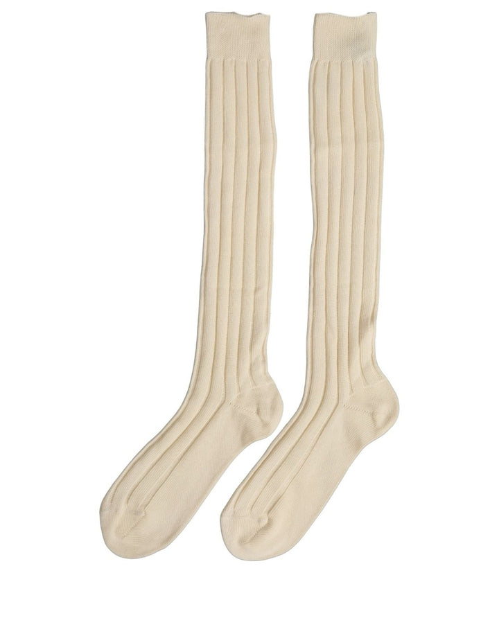 Dolce &amp; Gabbana Beige Wool Stretch Knee High Accessory Socks