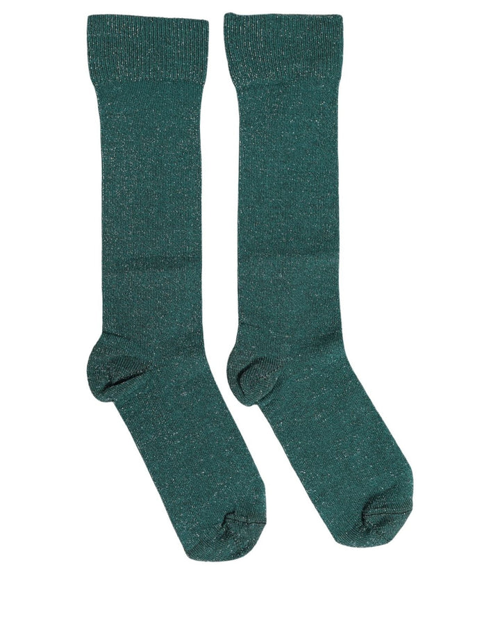 Dolce &amp; Gabbana Dark Green Viscose Logo Mid Calf Accessory Socks