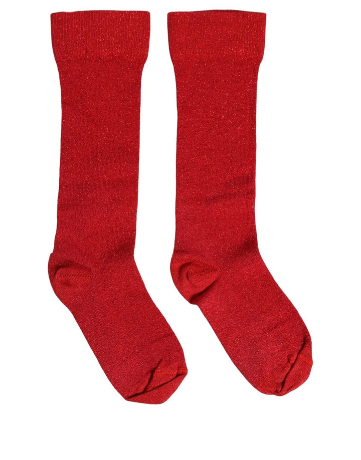 Dolce &amp; Gabbana Red Viscose DG Logo Mid Calf Accessory Socks