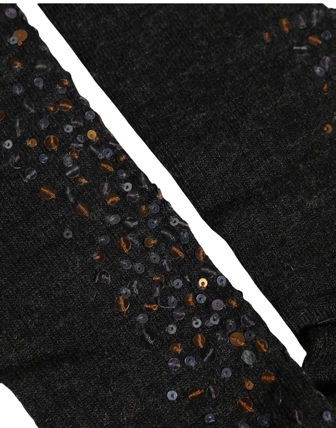 Dolce &amp; Gabbana Dark Gray Sequined Wool Knee High Accessory Socks