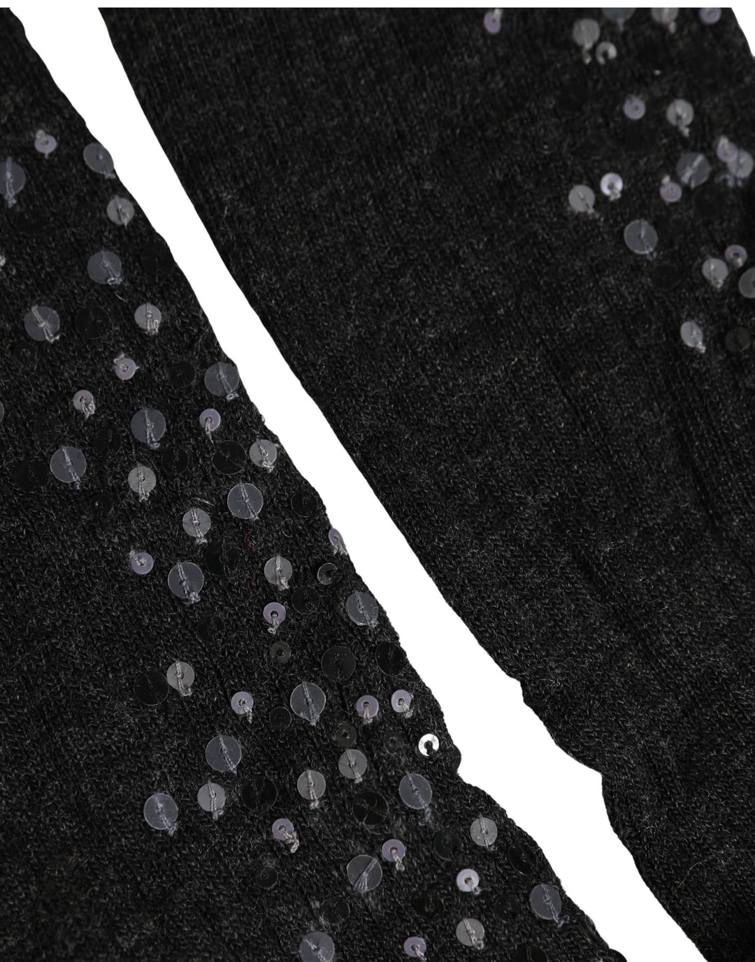 Dolce &amp; Gabbana Dark Gray Sequined Wool Knee High Accessory Socks