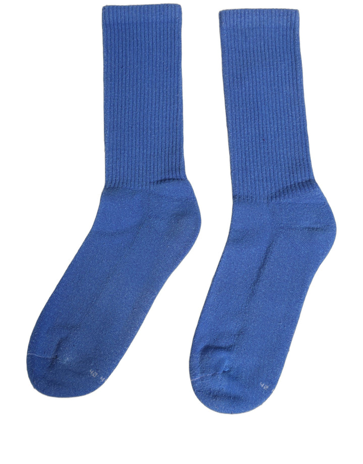 Dolce &amp; Gabbana Blue Cotton Ribbed Mid Calf Women Accessory Socks
