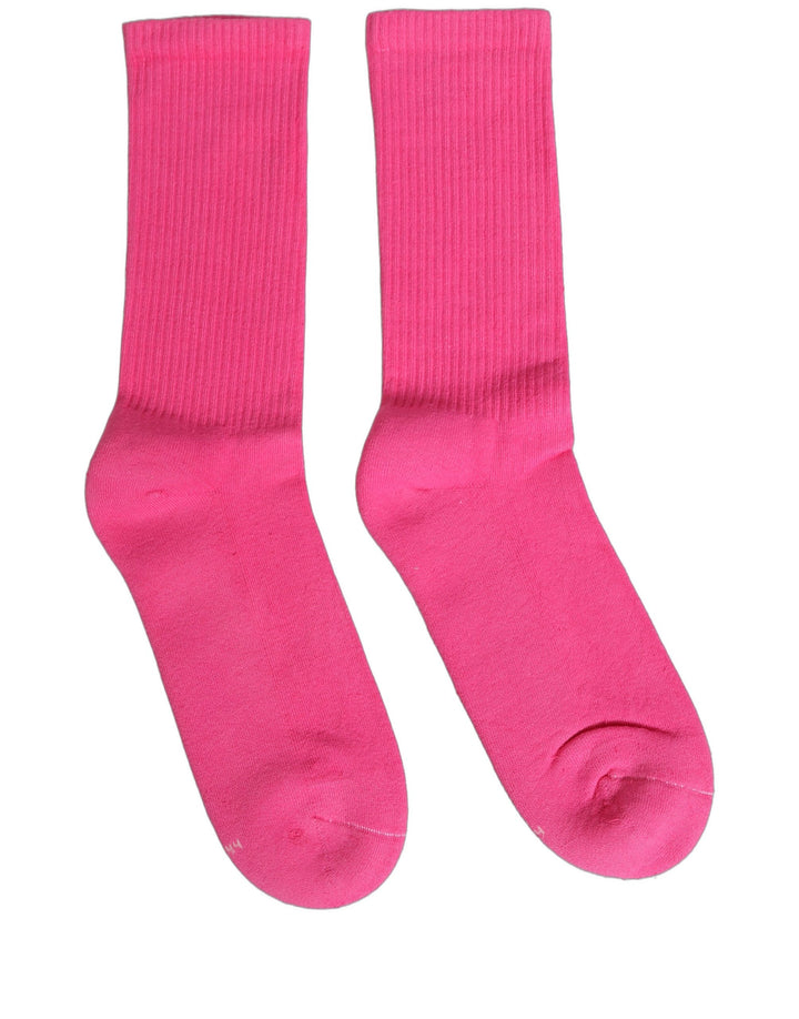 Dolce &amp; Gabbana Pink Cotton Ribbed Mid Calf Women Accessory Socks