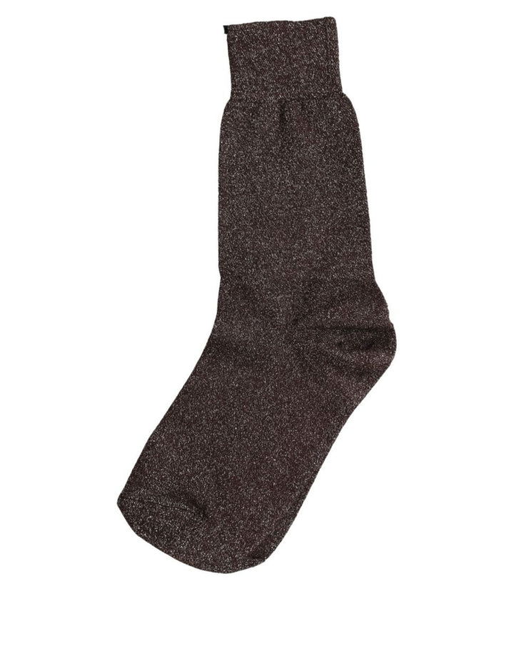 Dolce &amp; Gabbana Dark Brown Viscose Mid Calf Accessory Socks