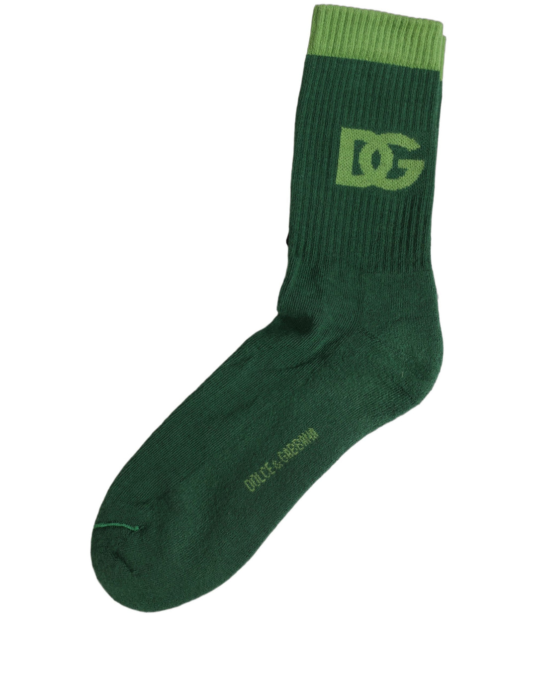 Dolce &amp; Gabbana Green DG Logo Nylon Mid Calf Accessory Socks