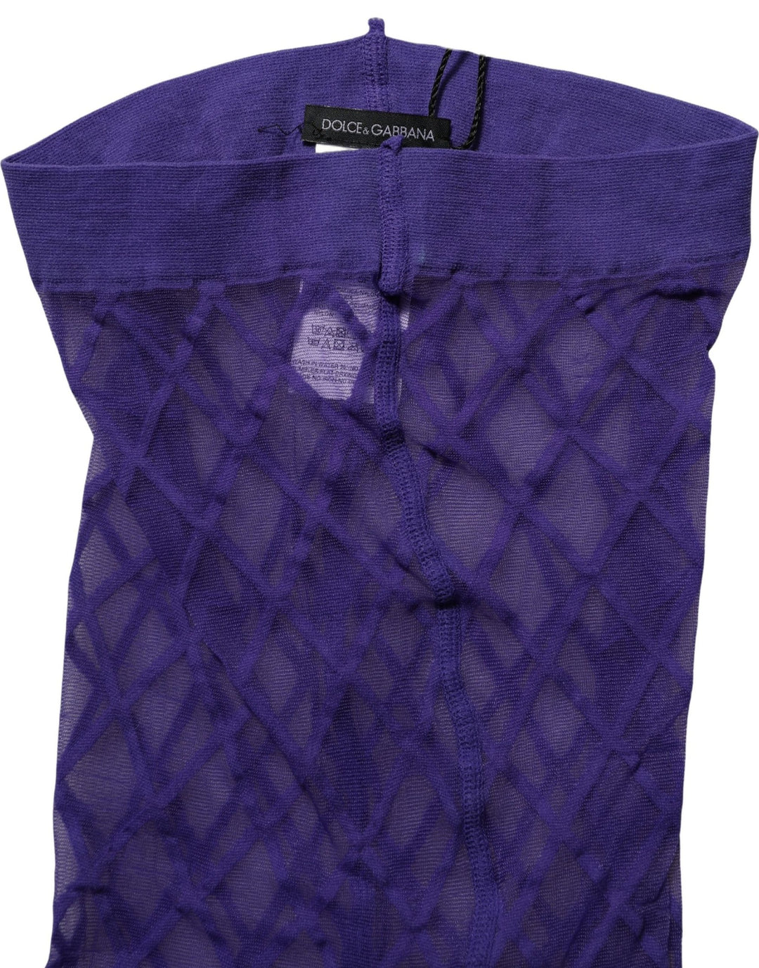 Dolce &amp; Gabbana Purple Nylon Fishnet Pantyhose Stockings Socks
