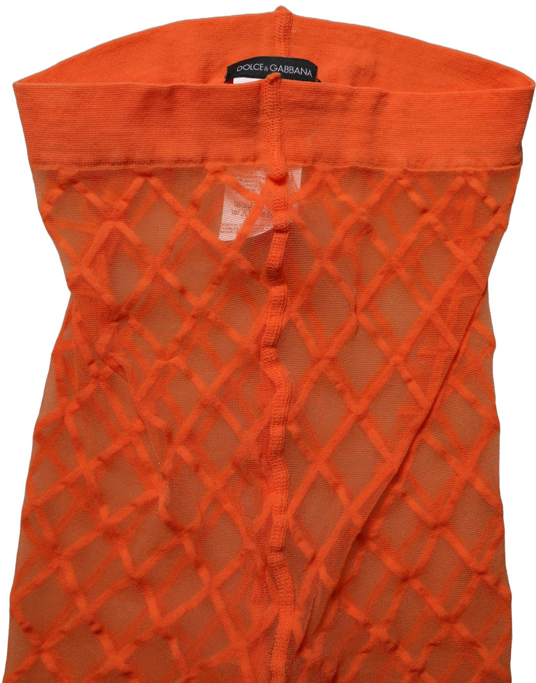 Dolce &amp; Gabbana Orange Nylon Fishnet Pantyhose Stockings Socks