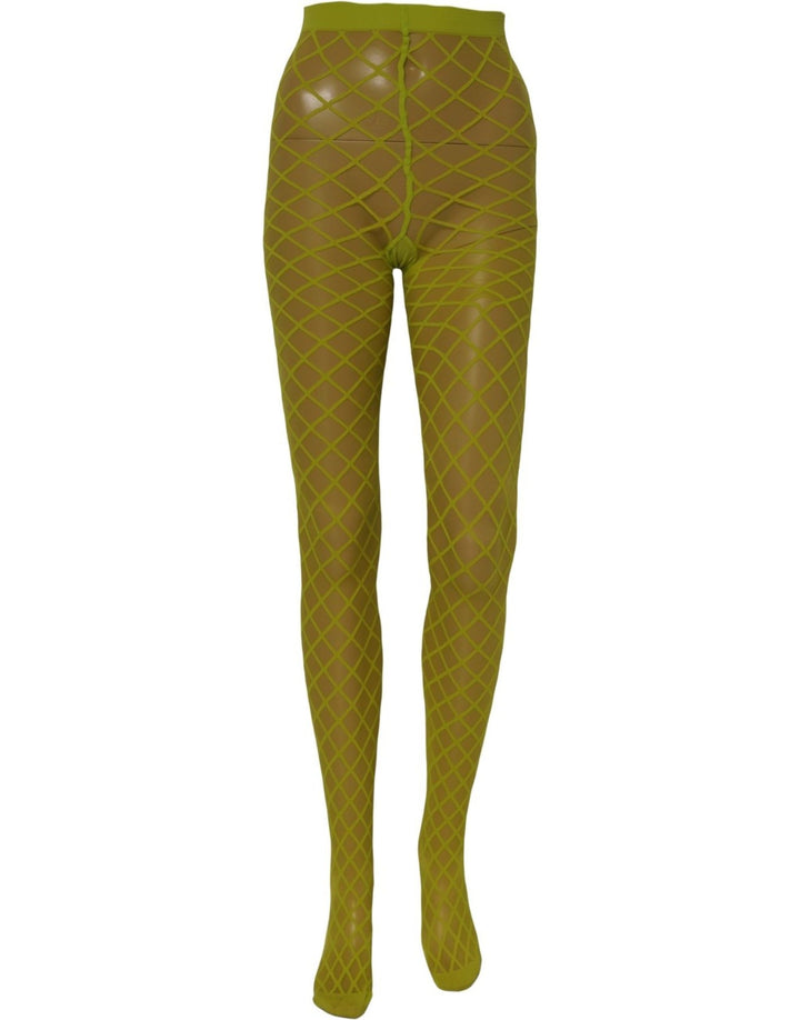 Dolce &amp; Gabbana Green Nylon Fishnet Pantyhose Stockings Socks