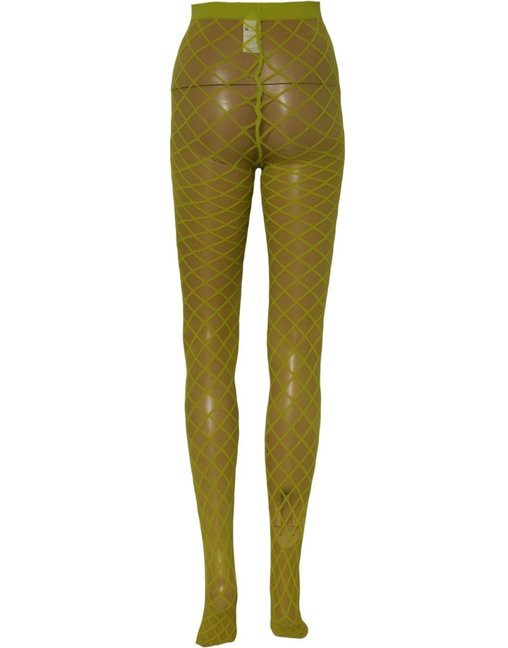 Dolce &amp; Gabbana Green Nylon Fishnet Pantyhose Stockings Socks
