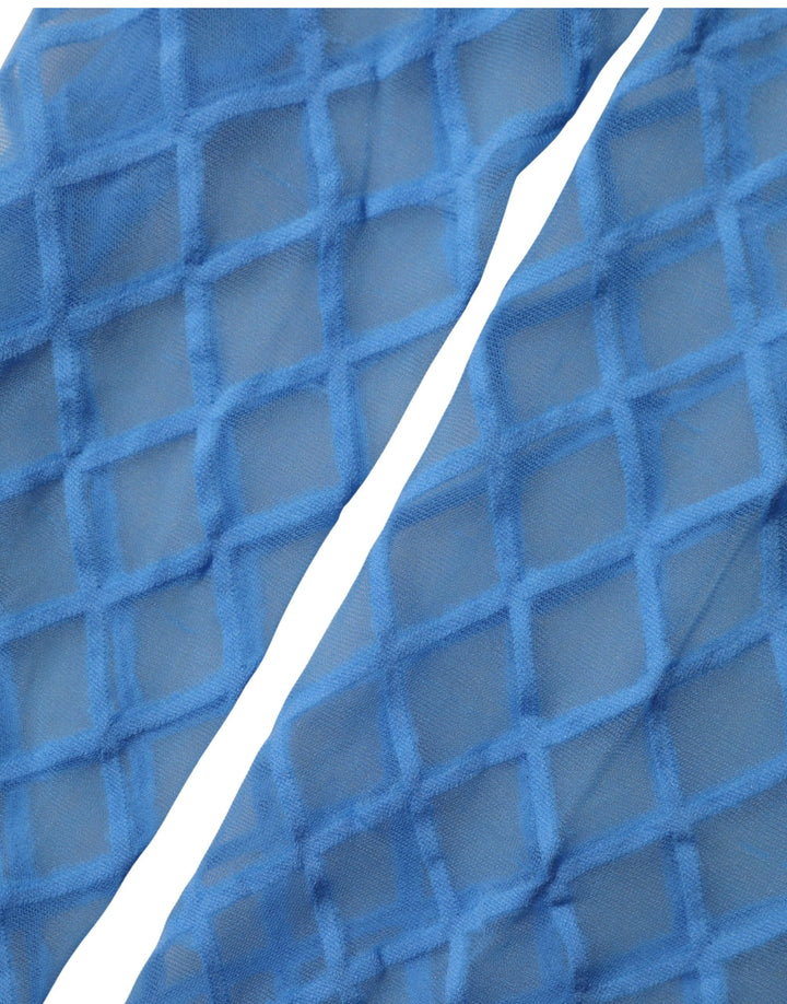 Dolce &amp; Gabbana Light Blue Nylon Fishnet Pantyhose Stockings Socks