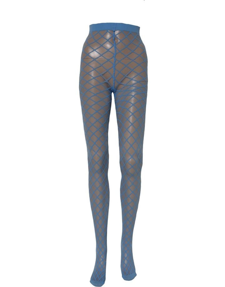 Dolce &amp; Gabbana Light Blue Nylon Fishnet Pantyhose Stockings Socks