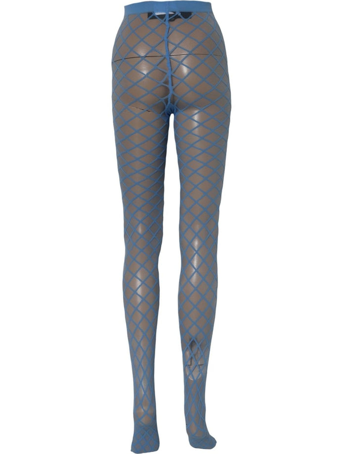 Dolce &amp; Gabbana Light Blue Nylon Fishnet Pantyhose Stockings Socks
