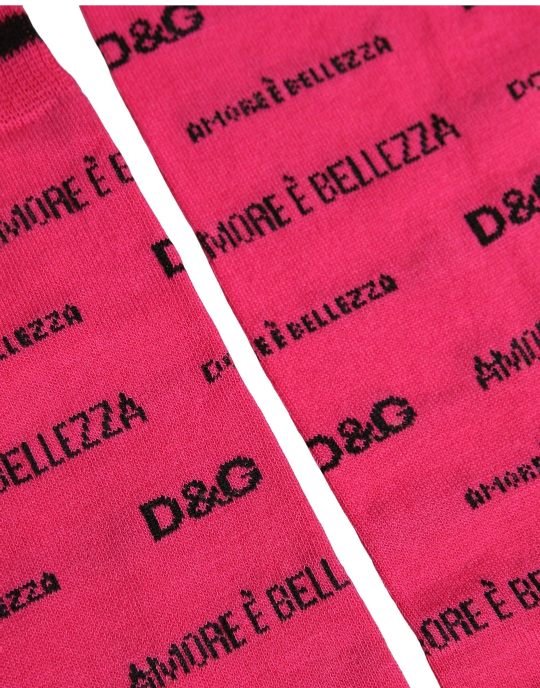 Dolce &amp; Gabbana Pink Cotton Logo Print Mid Calf Accessory Socks