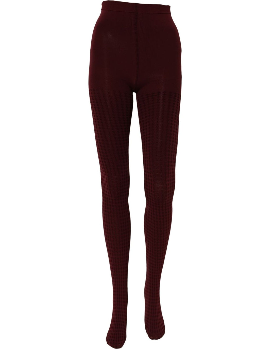 Dolce &amp; Gabbana Burgundy Nylon Fishnet Pantyhose Stockings Socks