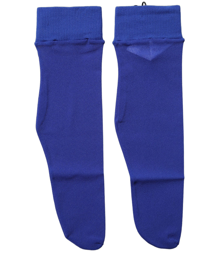 Dolce &amp; Gabbana Royal Blue Mid Calf Sheer Nylon Accessory Socks