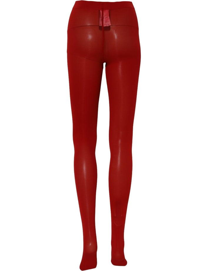 Dolce &amp; Gabbana Red Nylon Tights Stocking Pantyhose Socks