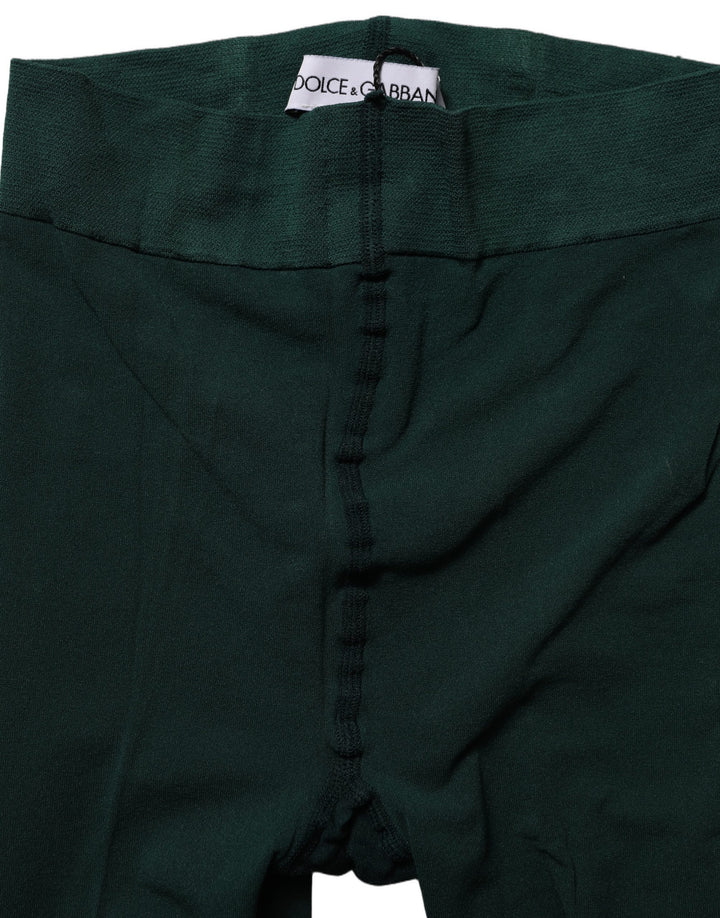 Dolce &amp; Gabbana Dark Green Nylon Tights Stocking Pantyhose Socks