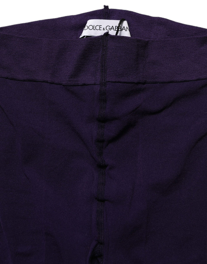 Dolce &amp; Gabbana Violet Nylon Tights Stocking Pantyhose Socks