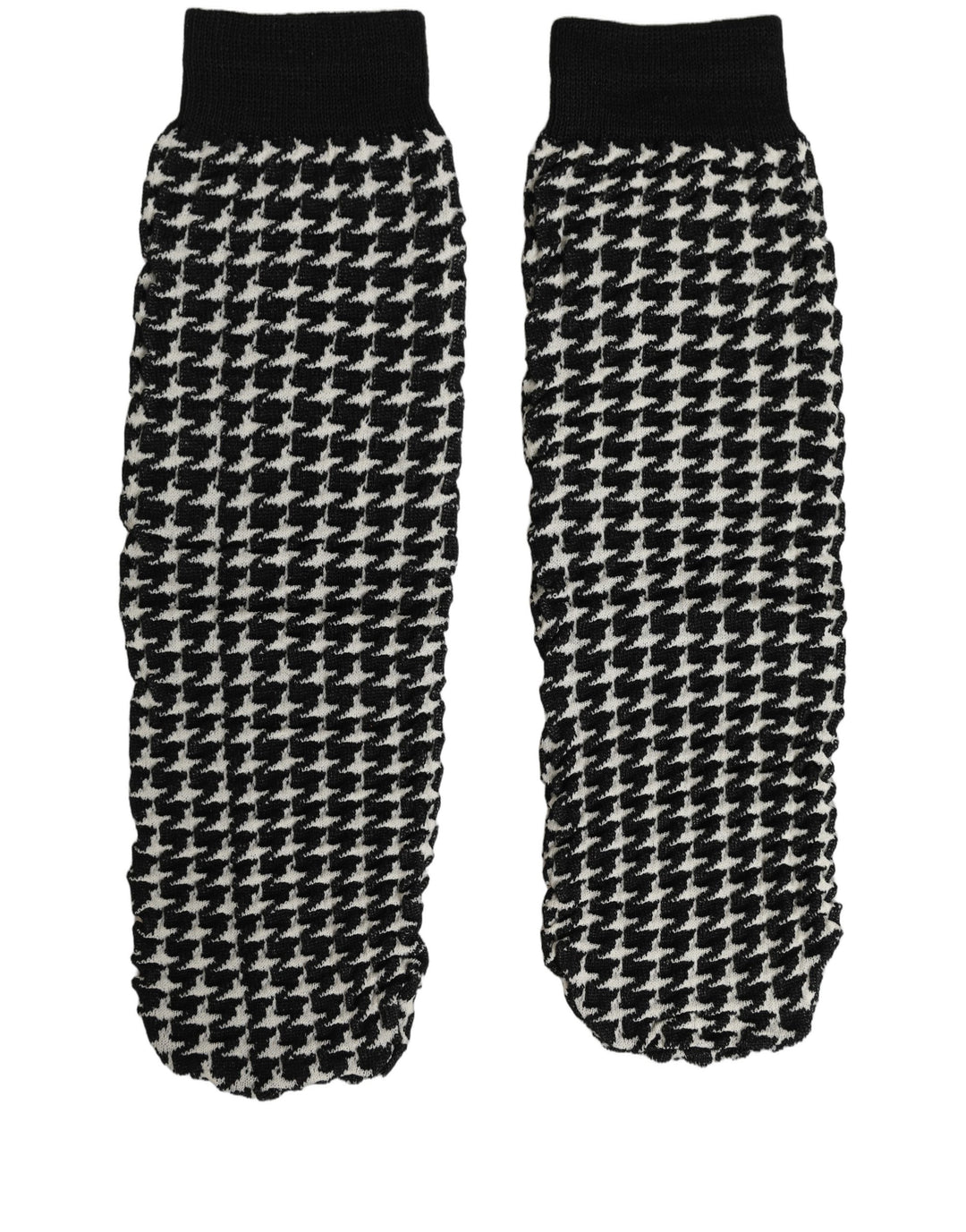 Dolce &amp; Gabbana Black White Houndstooth Ankle Length Socks