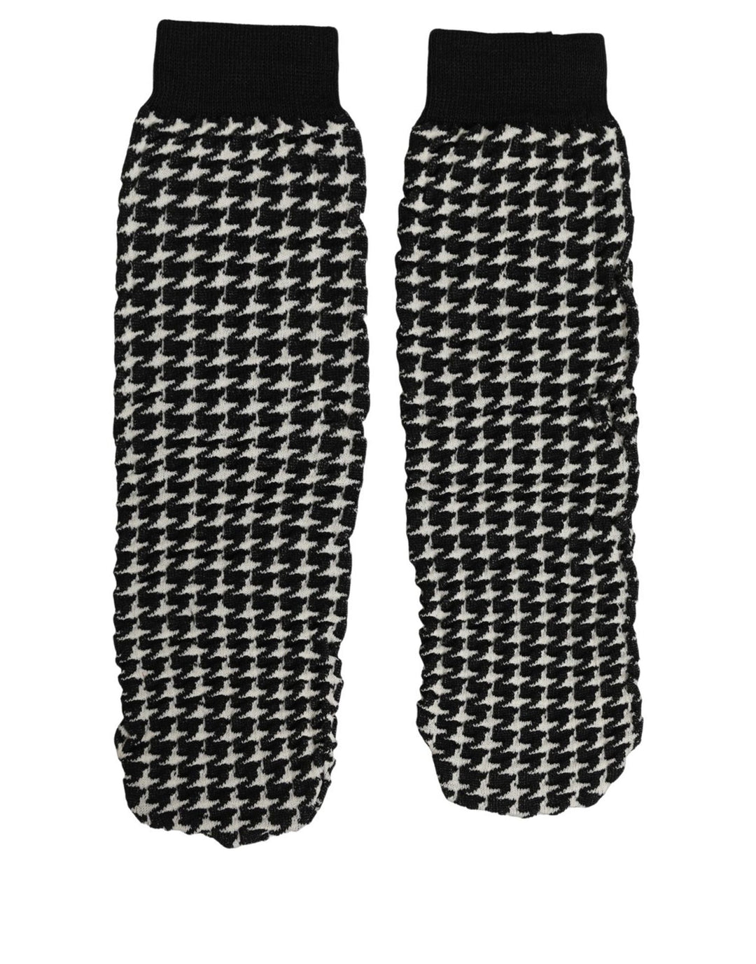 Dolce &amp; Gabbana Black White Houndstooth Ankle Length Socks