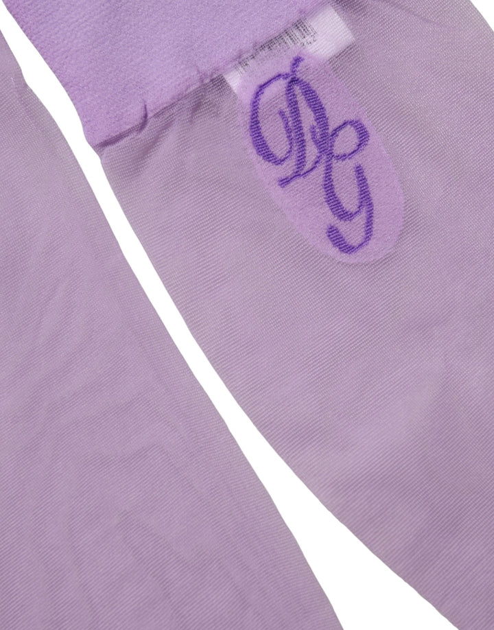 Dolce &amp; Gabbana Purple Knee High Sheer Nylon Accessory Socks