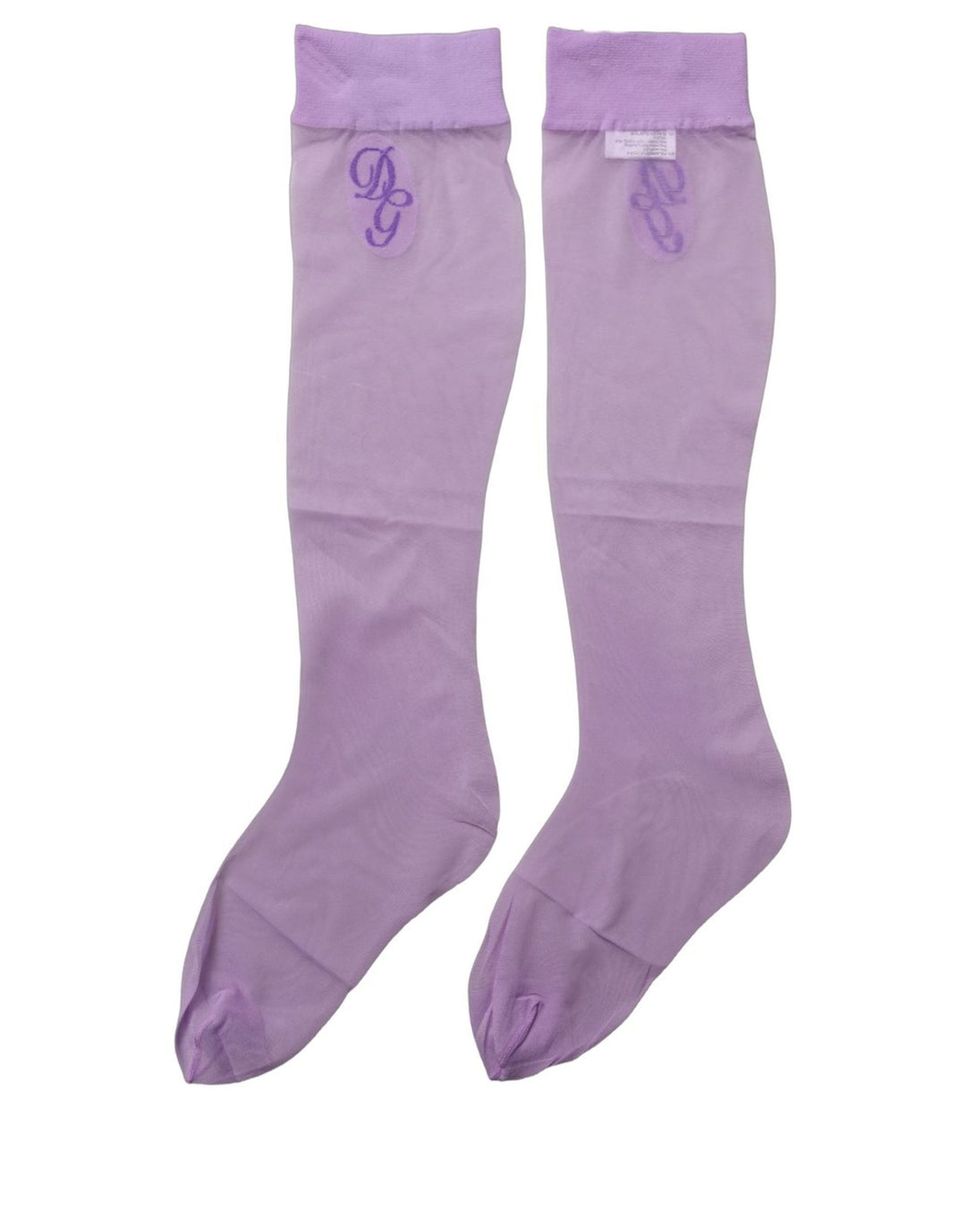 Dolce &amp; Gabbana Purple Knee High Sheer Nylon Accessory Socks