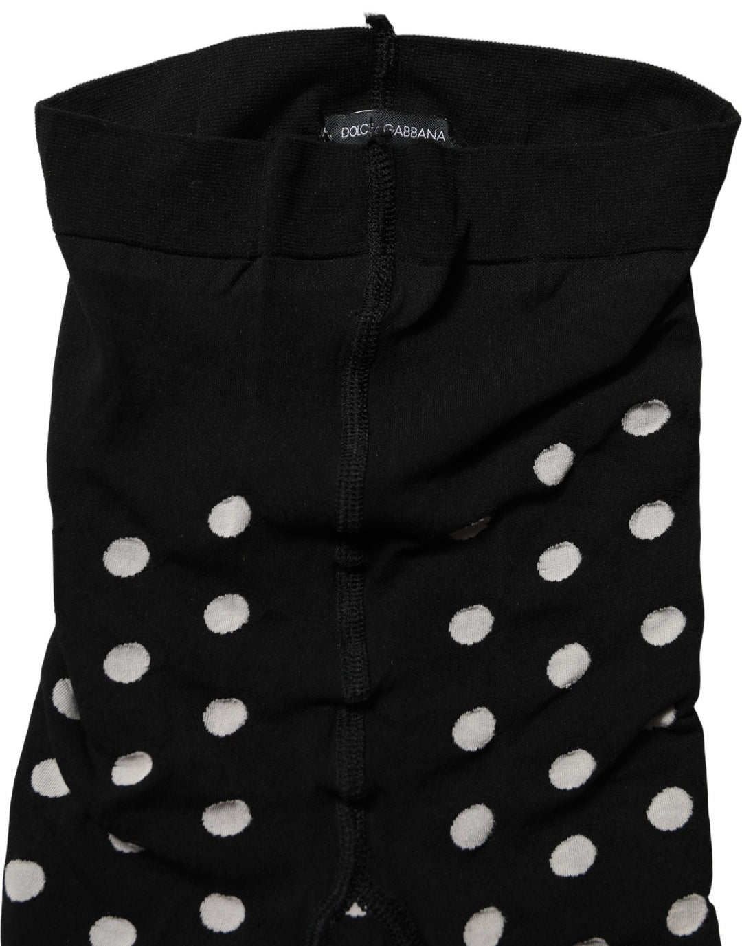 Dolce &amp; Gabbana Black Polka Dot Fishnet Pantyhose Stockings Socks