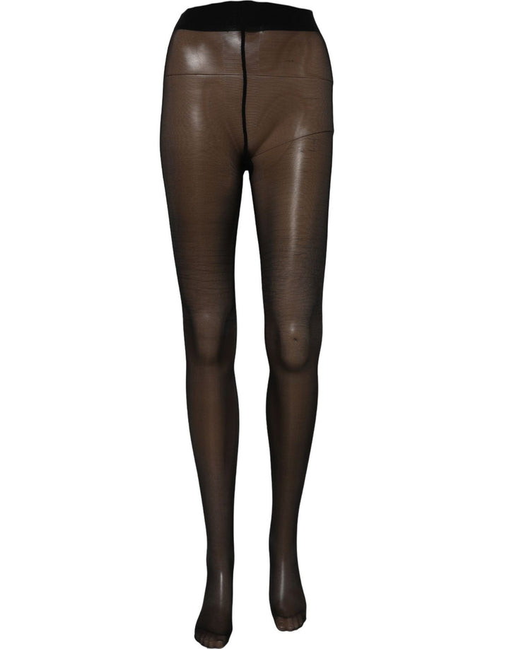 Dolce &amp; Gabbana Black Nylon Tights Stocking Pantyhose Socks