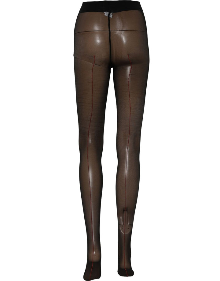 Dolce &amp; Gabbana Black Nylon Tights Stocking Pantyhose Socks