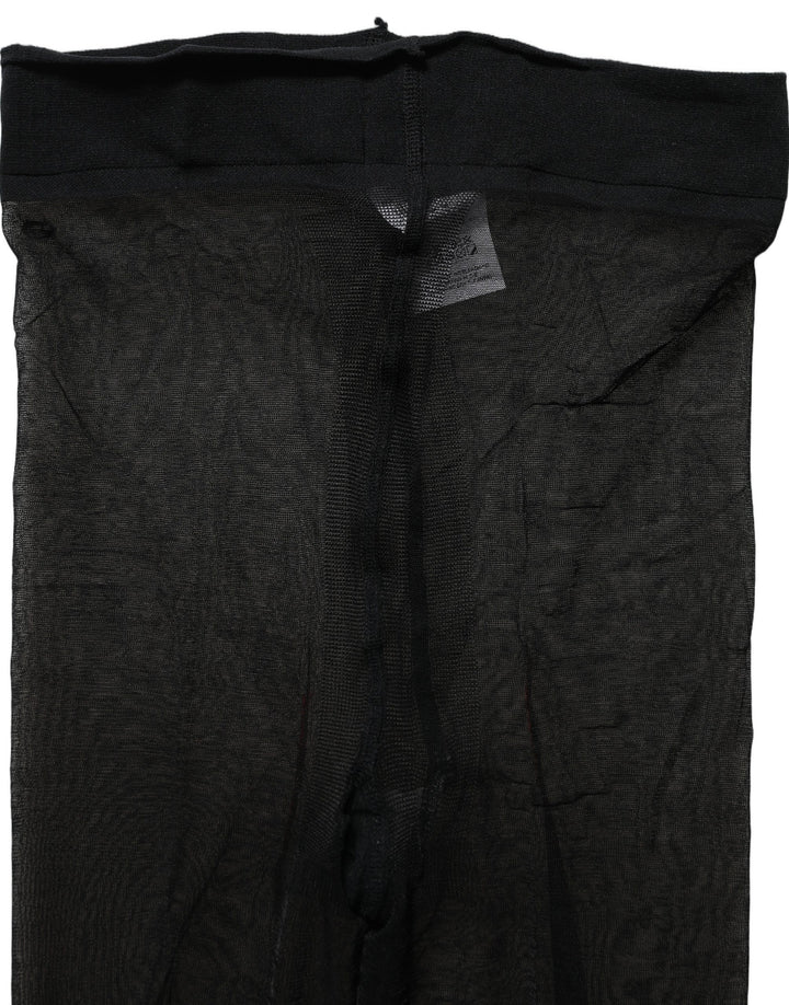 Dolce &amp; Gabbana Black Nylon Tights Stocking Pantyhose Socks