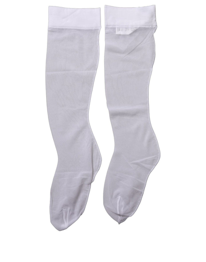 Dolce &amp; Gabbana White Knee High Sheer Nylon Accessory Socks
