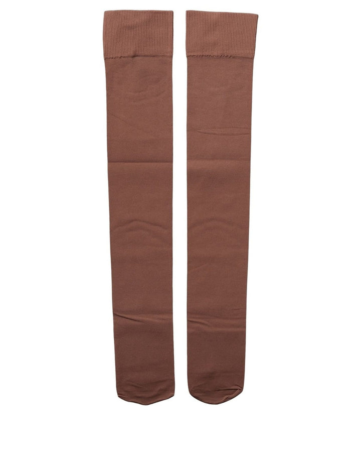 Dolce &amp; Gabbana Brown Nylon Stretch Over The Calf Stockings Socks