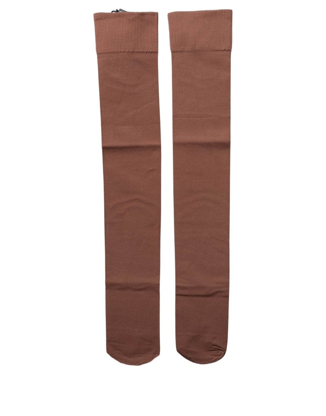 Dolce &amp; Gabbana Brown Nylon Stretch Over The Calf Stockings Socks