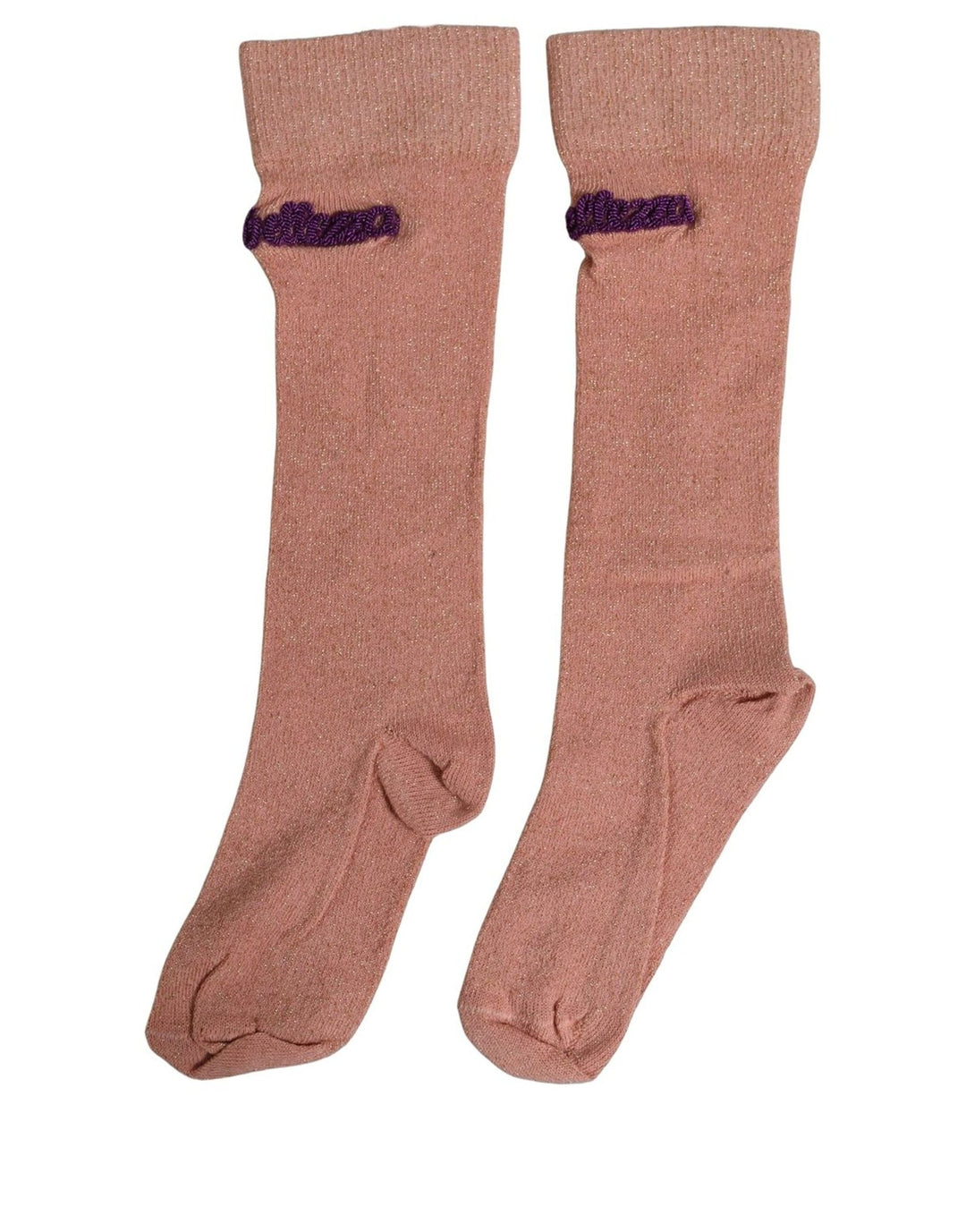 Dolce &amp; Gabbana Dusty Pink Embroidered Mid Calf Accessory Socks