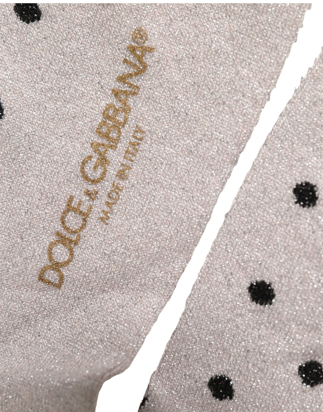 Dolce &amp; Gabbana Gray Viscose Stretch Dotted Women Accessory Socks