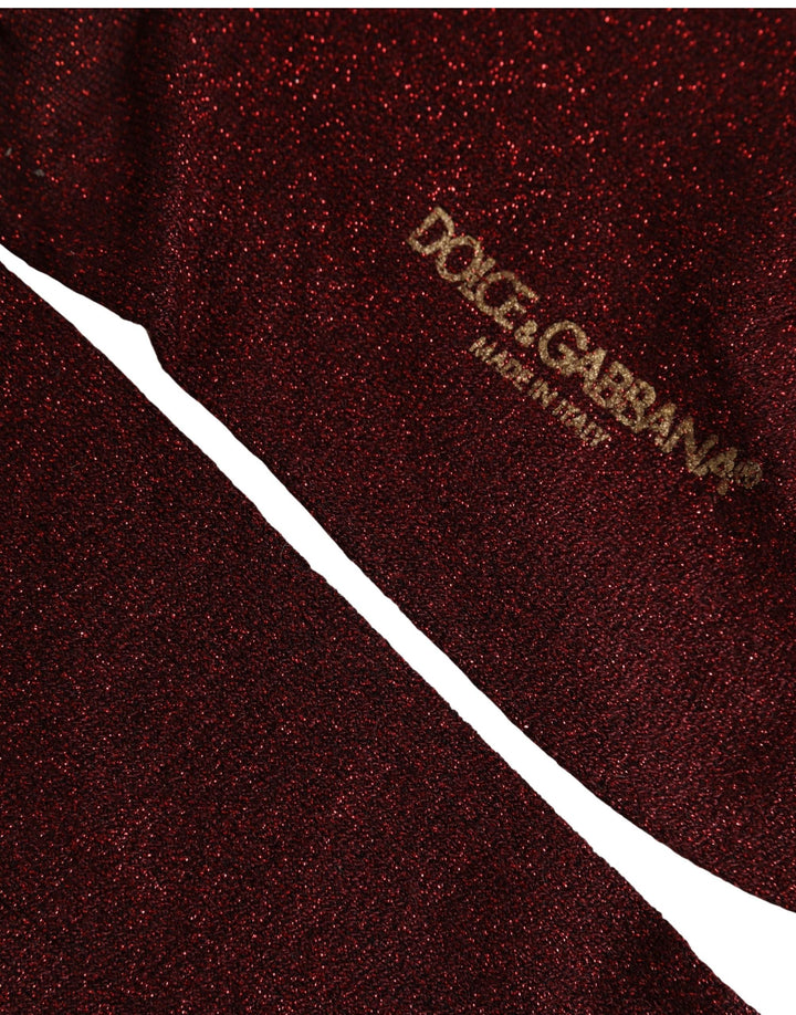 Dolce &amp; Gabbana Burgundy Viscose Mid Calf Accessory Socks