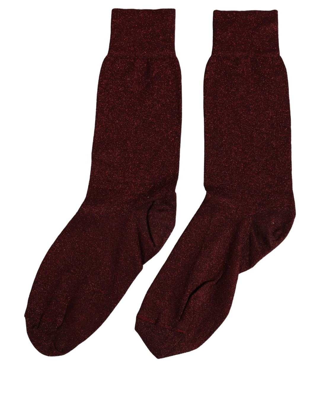 Dolce &amp; Gabbana Burgundy Viscose Mid Calf Accessory Socks