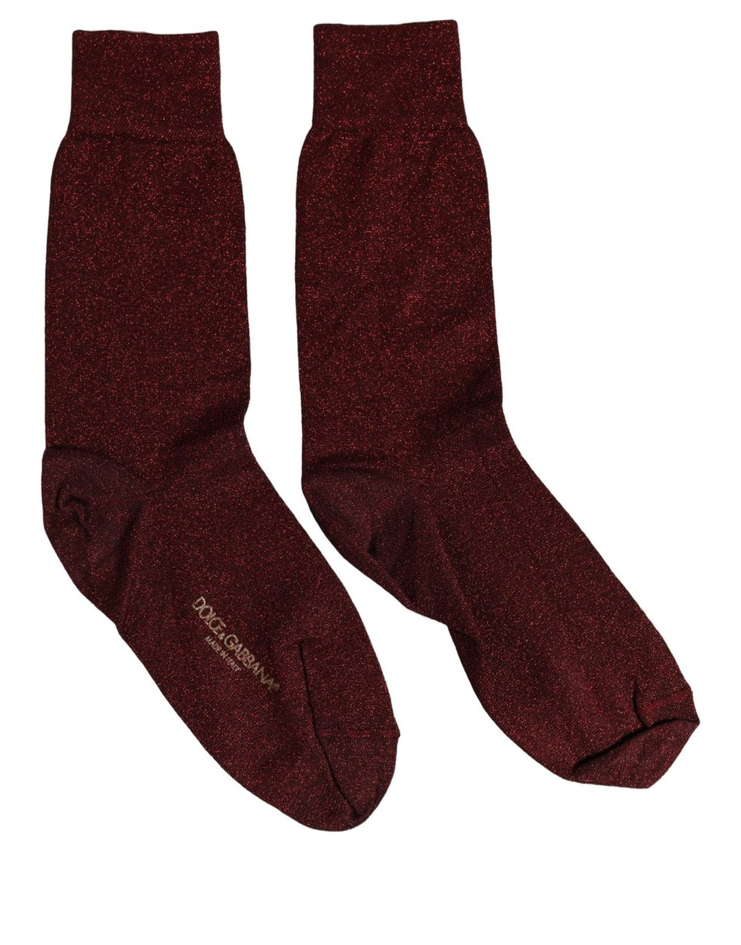 Dolce &amp; Gabbana Burgundy Viscose Mid Calf Accessory Socks