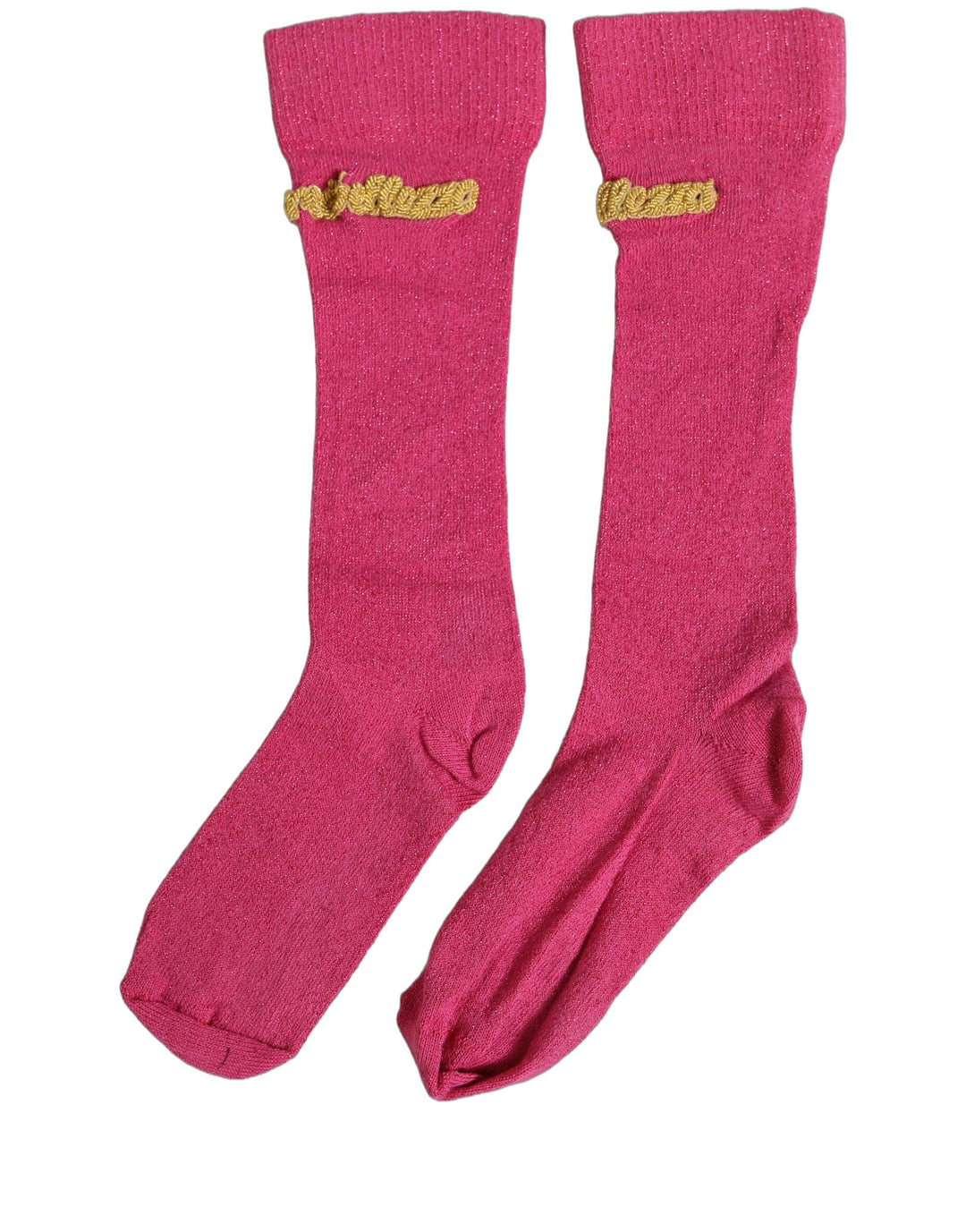 Dolce &amp; Gabbana Pink Embroidered Cotton Mid Calf Accessory Socks