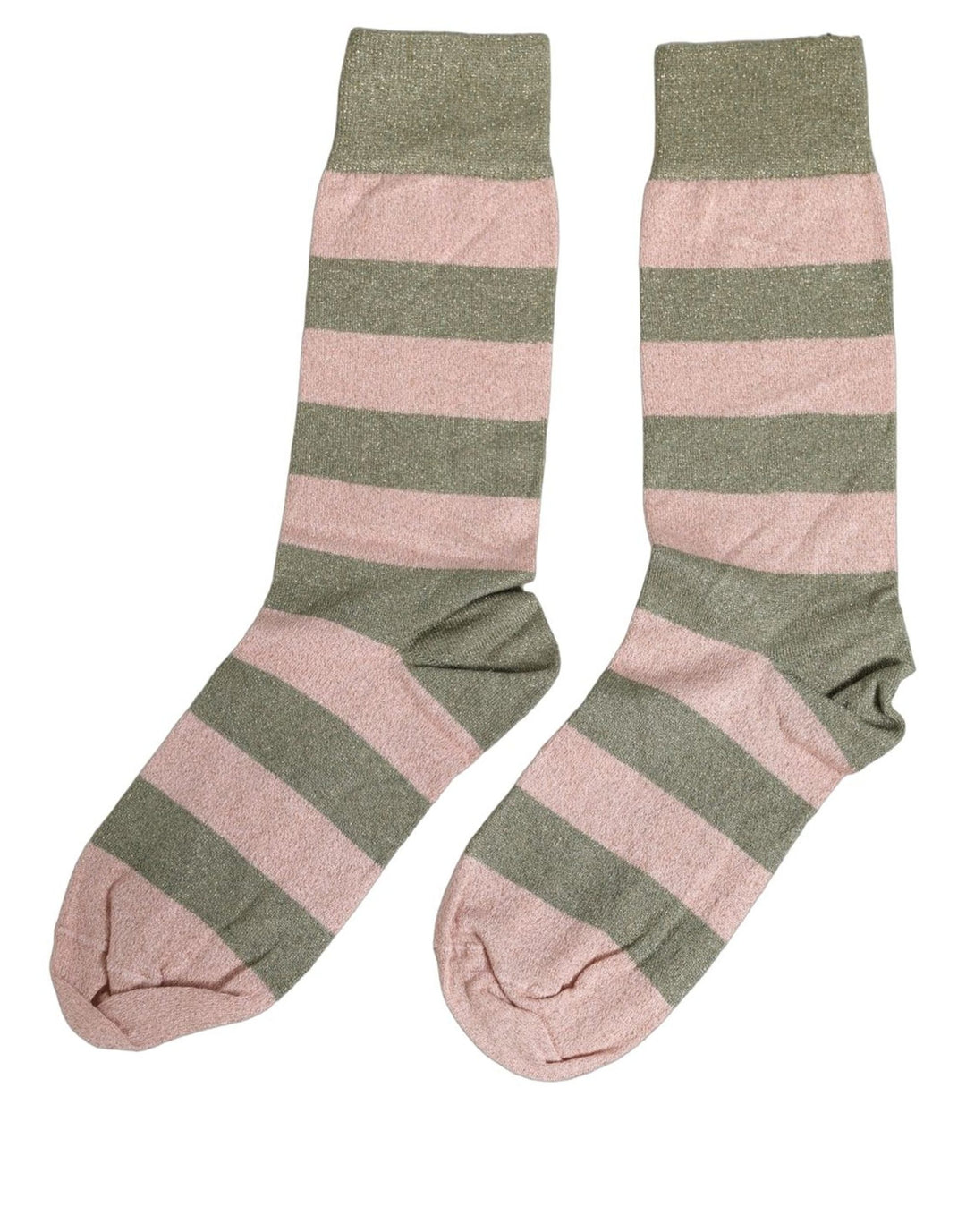 Dolce &amp; Gabbana Gray Pink Stripes Mid Calf Accessory Socks