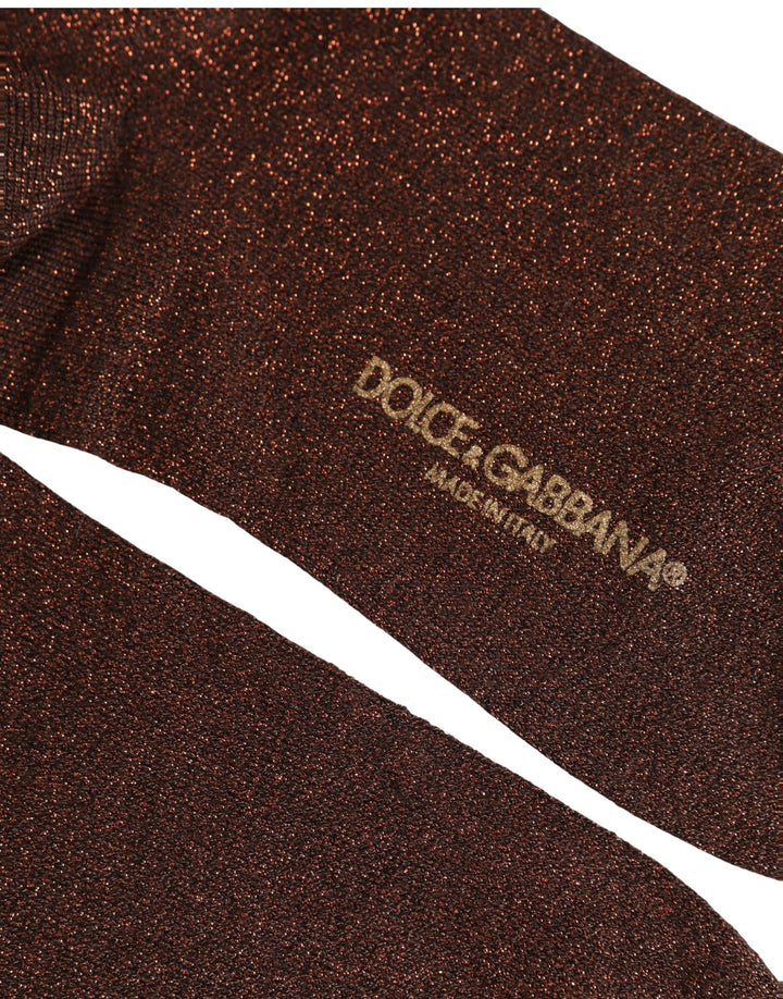 Dolce &amp; Gabbana Dark Brown Viscose Mid Calf Accessory Socks