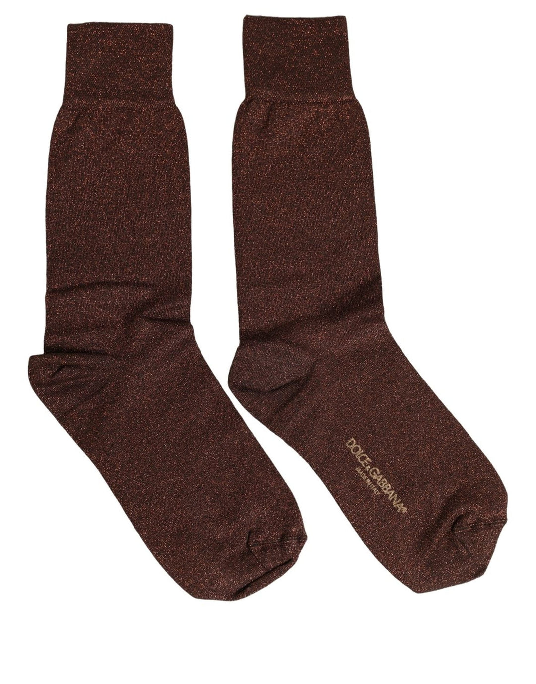 Dolce &amp; Gabbana Dark Brown Viscose Mid Calf Accessory Socks